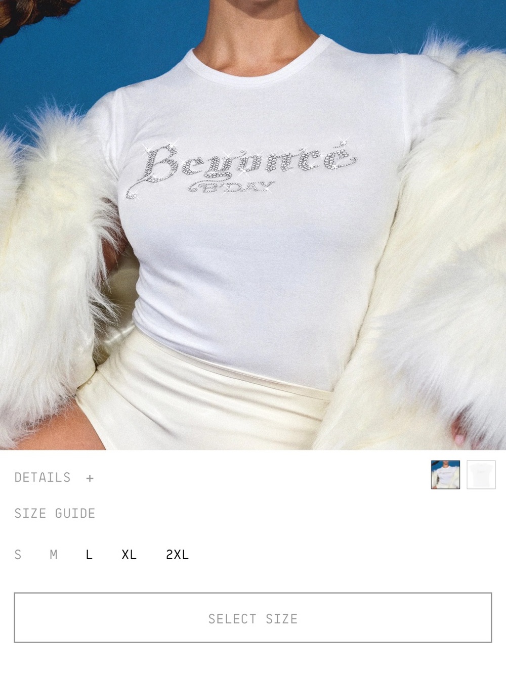 Beyoncé Crystal Logo White Short Sleeve Tee